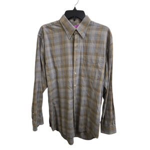 Very Good L Brown Plaid Cutter & Buck Button-Up Shirt